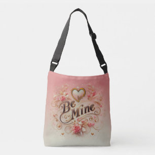 Valentine's Day Be Mine Design with Heart, Quote Crossbody Bag