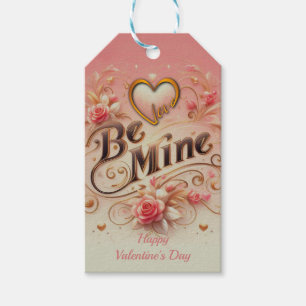 Valentine's Day Be Mine Design with Heart, Quote Gift Tags