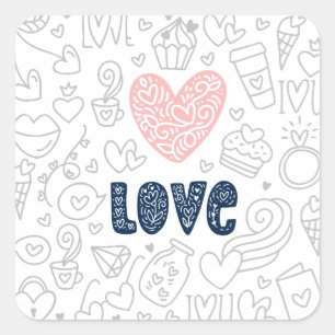 Valentine's Day Be Mine Square Sticker