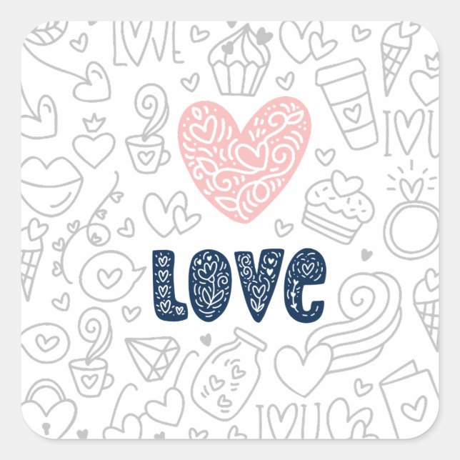 Valentine's Day Be Mine Square Sticker (Front)