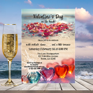 Valentine's Day Beach Party Invitation