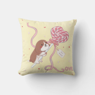 Valentine's Day: Beagle & Lollipop Cushion