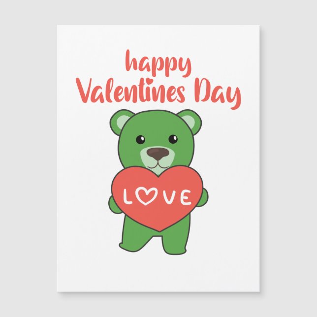 Valentine's Day Bear Cute Animals With Hearts (Front)