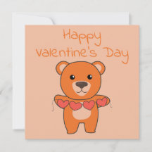 Valentine's Day Bear Cute Animals With Hearts 