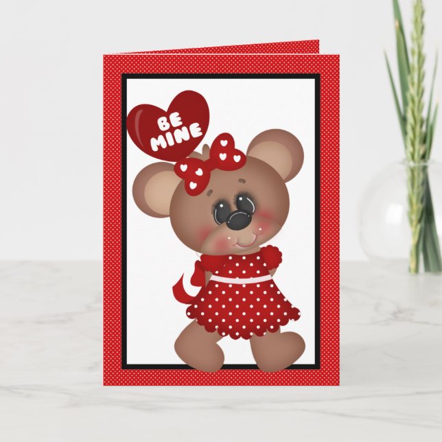 Valentine's Day Bear Greeting Card (Front)