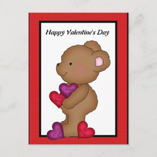 Valentine's Day Bear postcard