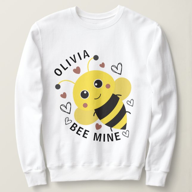 Valentine's Day Bee Mine Bumblebee Sweatshirt (Design Front)