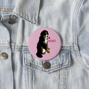 Valentines Day Bernese Mountain Dog 7.5 Cm Round Badge
