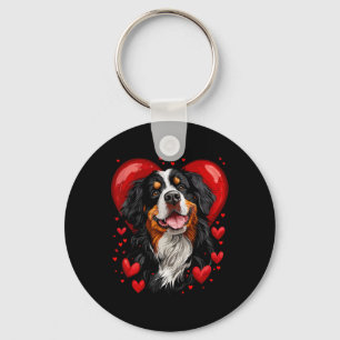 Valentine's Day Bernese Mountain Dog Key Ring