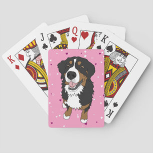 Valentines Day Bernese Mountain Dog Playing Cards
