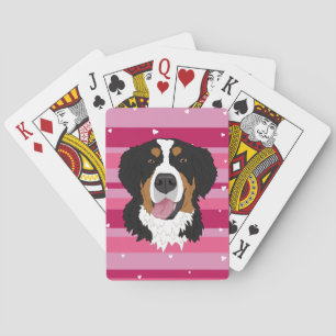 Valentines Day Bernese Mountain Dog Playing Cards