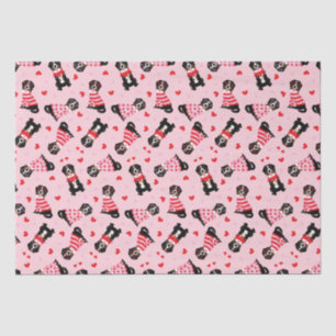 Valentines Day Bernese Mountain Dogs Tissue Paper