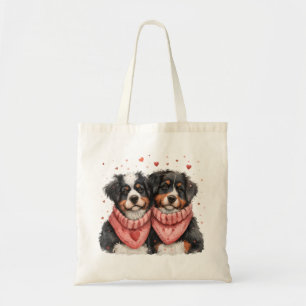 Valentines Day Bernese Mountain Dogs Tote Bag