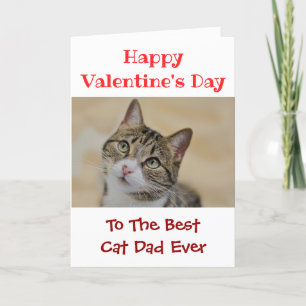 Valentines Day Best Cat Dad Ever Pet Photo Holiday Card