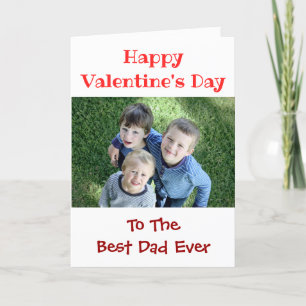 Valentines Day Best Dad Ever Cute Kids Photo Holiday Card