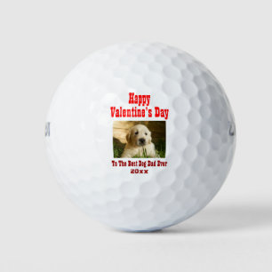 Valentines Day Best Dog Dad Ever Pet Photo Golf Balls