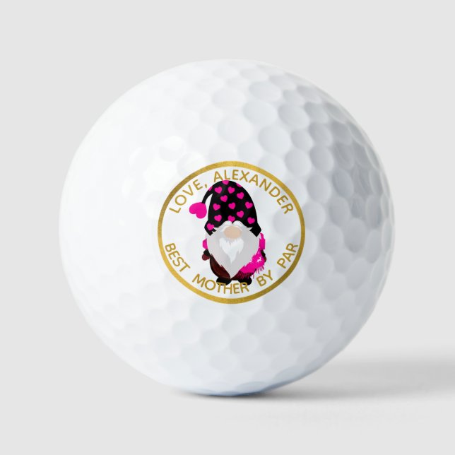 Valentines Day Best Mother by Par Gnome Golf Balls (Front)