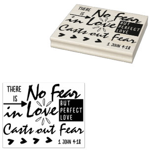 Valentines Day Bible Verse: 1 John 4:18 Rubber Stamp