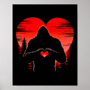 Valentines Day Bigfoot Gifts For Kids Sasquatch He Poster