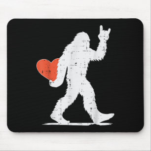 Valentines Day Bigfoot Rock Heart Sasquatch Women  Mouse Mat