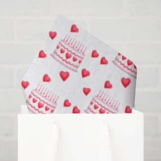 Valentine's Day Birthday Cake Pattern Tissue Paper
