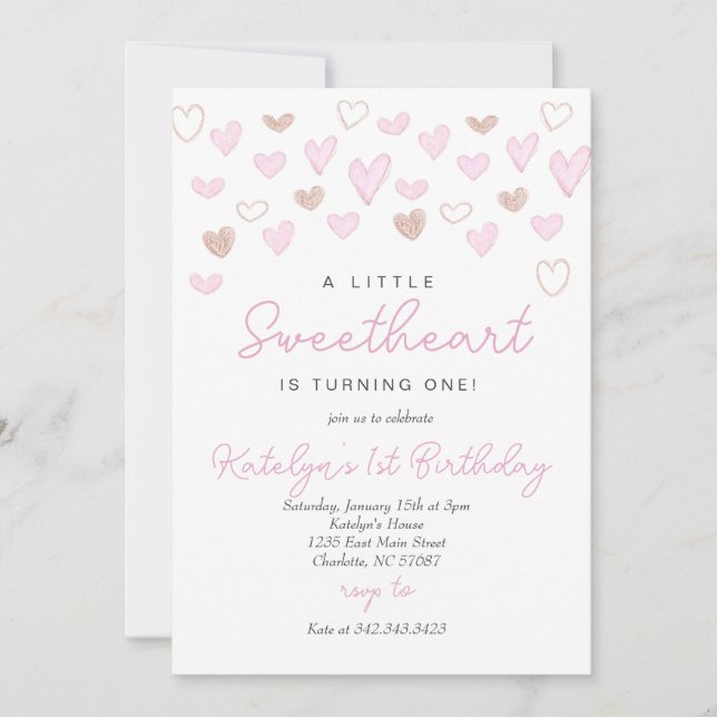 Valentines Day Birthday Invitation  (Front)