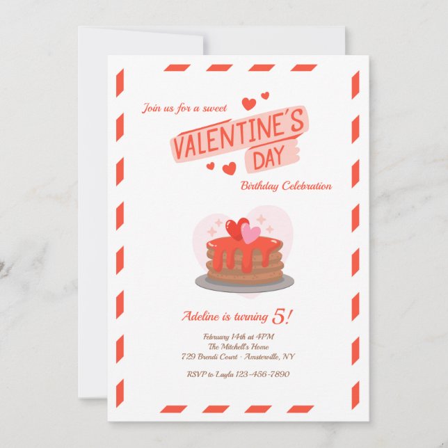 Valentine's Day Birthday Party Invitation (Front)