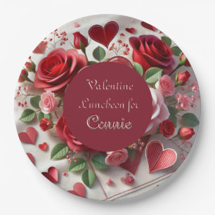 Valentines Day Birthday Personalised Paper Plate