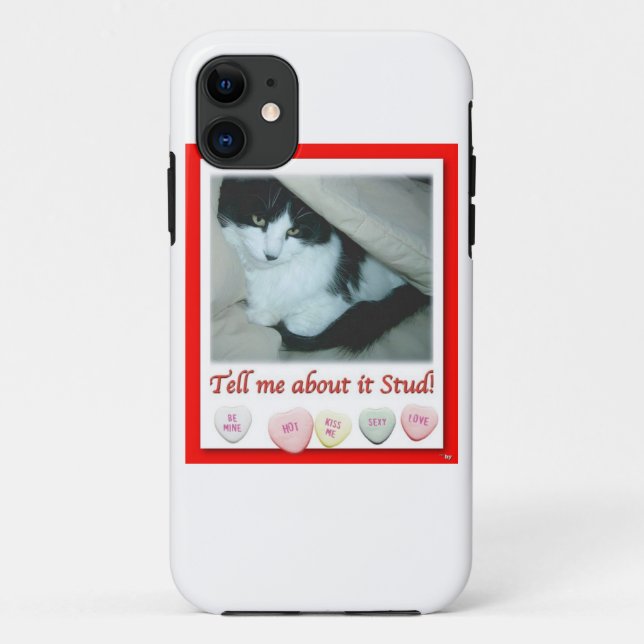 Valentine's Day Black and White Cat Case-Mate iPhone Case (Back)