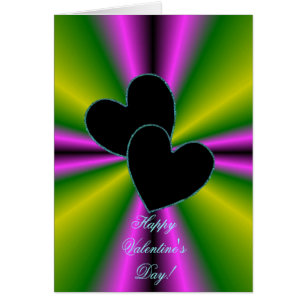Valentine's Day - Black Heart on Rainbow