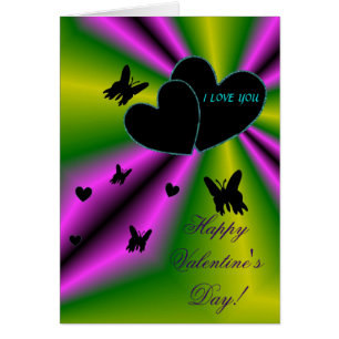 Valentine's Day - Black Heart on Rainbow