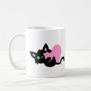 Valentine's Day Black Kitty Mug