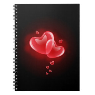 Valentine's day blazing hearts notebook