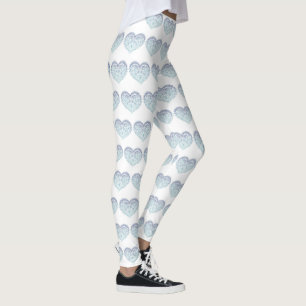 Valentine's Day Blue HEART Women's Leggings
