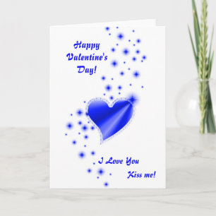 Valentine's Day - blue Rainbow heart Holiday Card