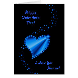 Valentine's Day - Blue Rainbow heart on black