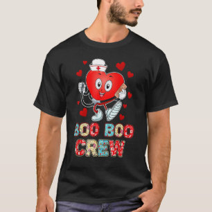 Valentines Day Boo Boo Crew Nurse Cute Heart T-Shirt