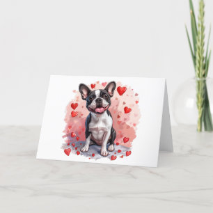 Valentines Day Boston Terrier Dog Holiday Card