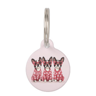 Valentines Day Boston Terrier Dogs Pet Tag