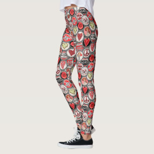 Valentine's Day Bottle Caps Leggings