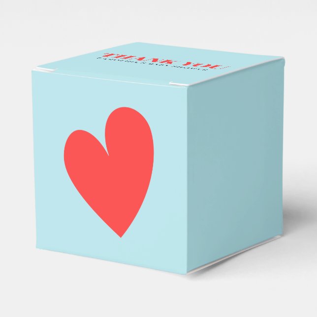 Valentine's Day Boy Baby Shower Heart Favour Box (Front Side)