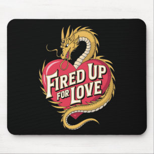 Valentines Day Boy Girl Love Dragon Valentine Fire Mouse Mat