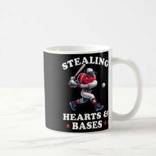 Valentine's Day Boys Baseball Player Stealing Hear Coffee Mug