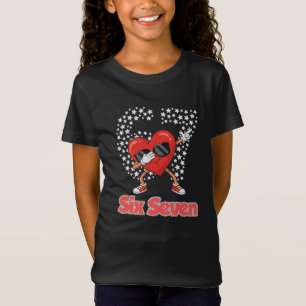 Valentines Day Boys Kids Girls Hearts Dabbing six T-Shirt