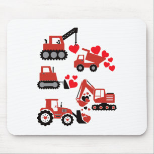 Valentines Day Boys Kids Toddler Construction Truc Mouse Mat