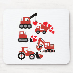 Valentines Day Boys Kids Toddler Construction Truc Mouse Mat