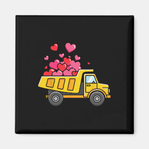 Valentines Day Boys Kids Toddler Dump Truck Hearts Magnet