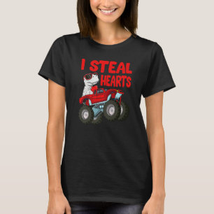 Valentine's Day Boys Kids Toddlers Dino Trex T-Shirt