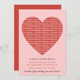 Valentines day bridal shower invitation sweetheart