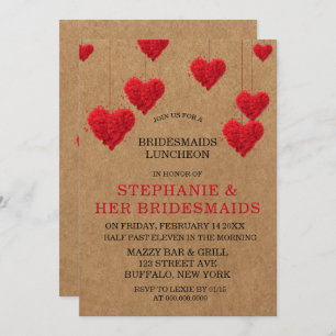 Valentine's Day Bridesmaids Luncheon Invitation